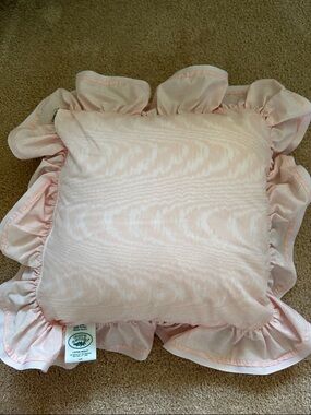 Laura Ashley Soft Pink Ruffle Accent Pillow